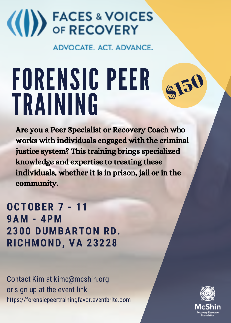 flyer for Forensic Peer Training