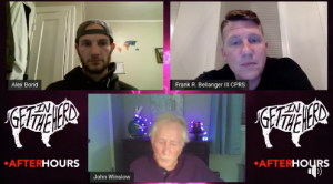 three men on a video conference