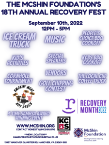 The McShin Foundation's 18th Annual Recovery Fest @ Hanover Courthouse Ruritan Club